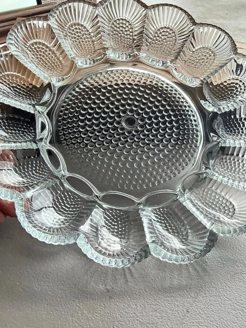 Indiana Glass Hobnail Egg Platter